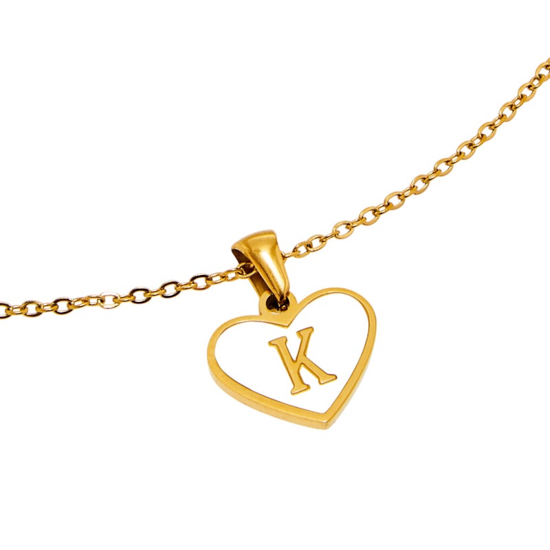 LIFESTYLE Initial K Heart Pendant Necklace for Women - Image 5
